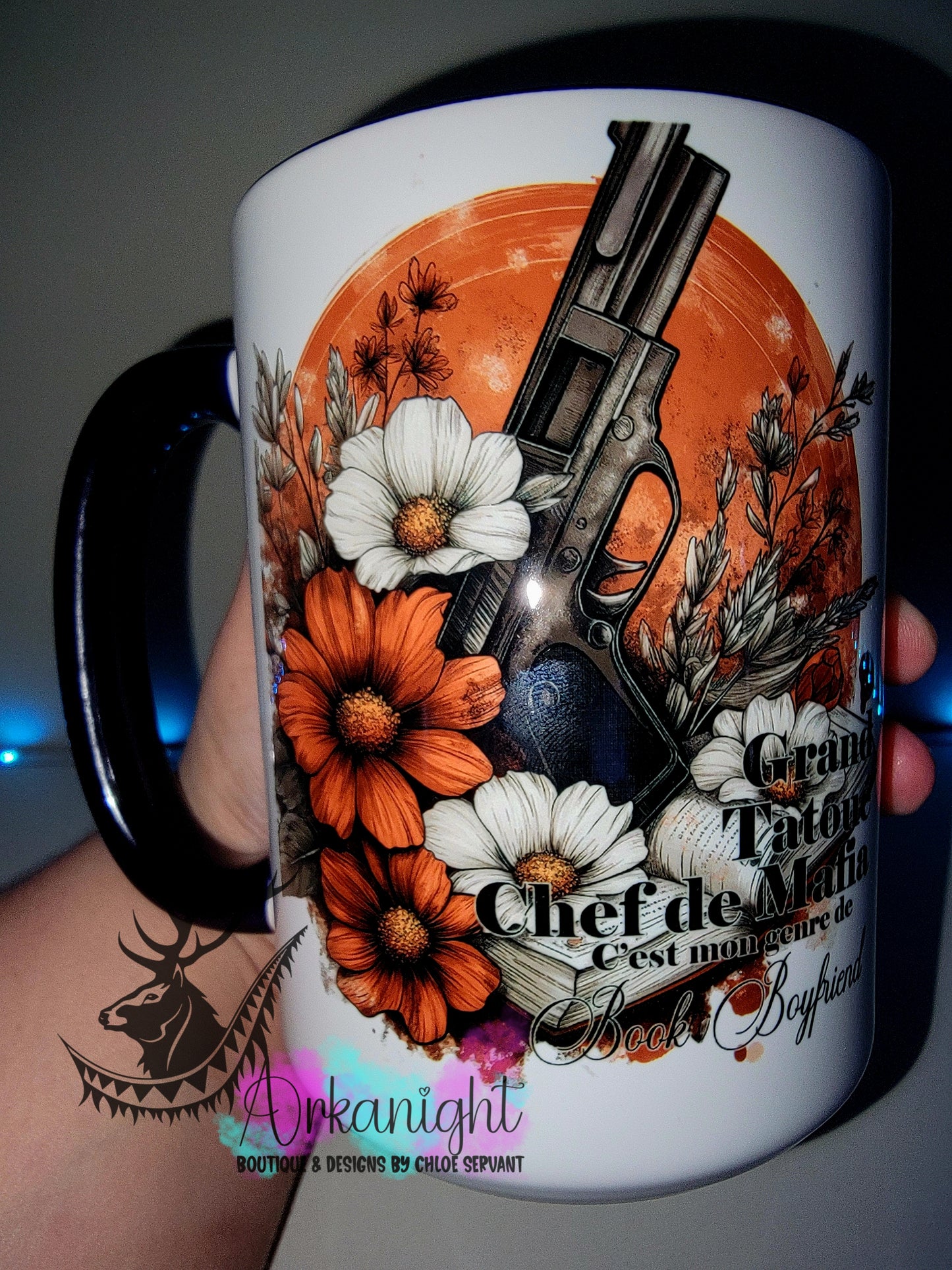 Tasse en céramique sur commande - Collection Lecture - Dark Romance - Grand , Tatoué , Chef de Mafia - C'est mon genre de book Boyfriend