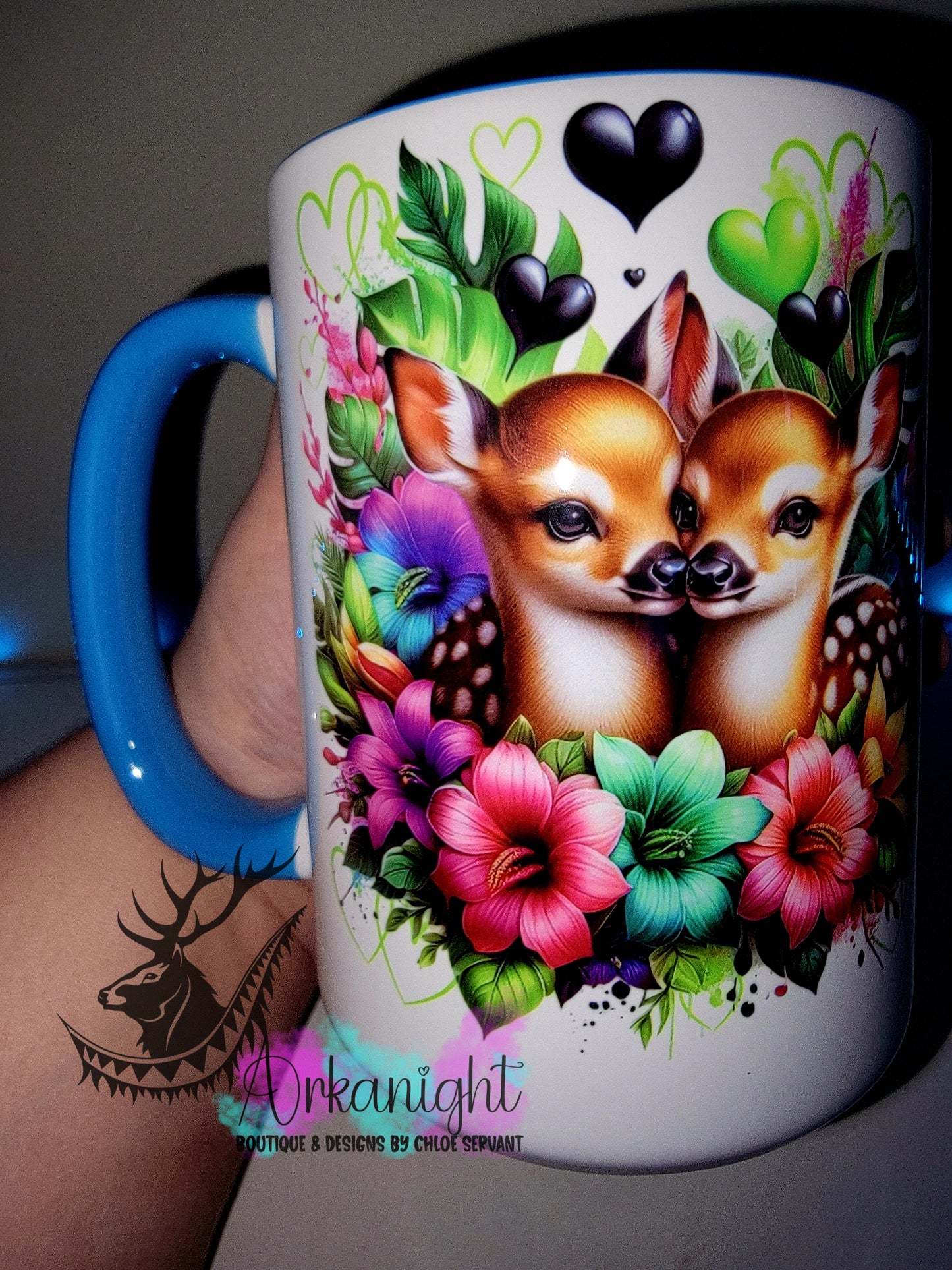 Tasse en céramique sur commande - Collection Saint-Valentin 2026 - Couple de chevreuils