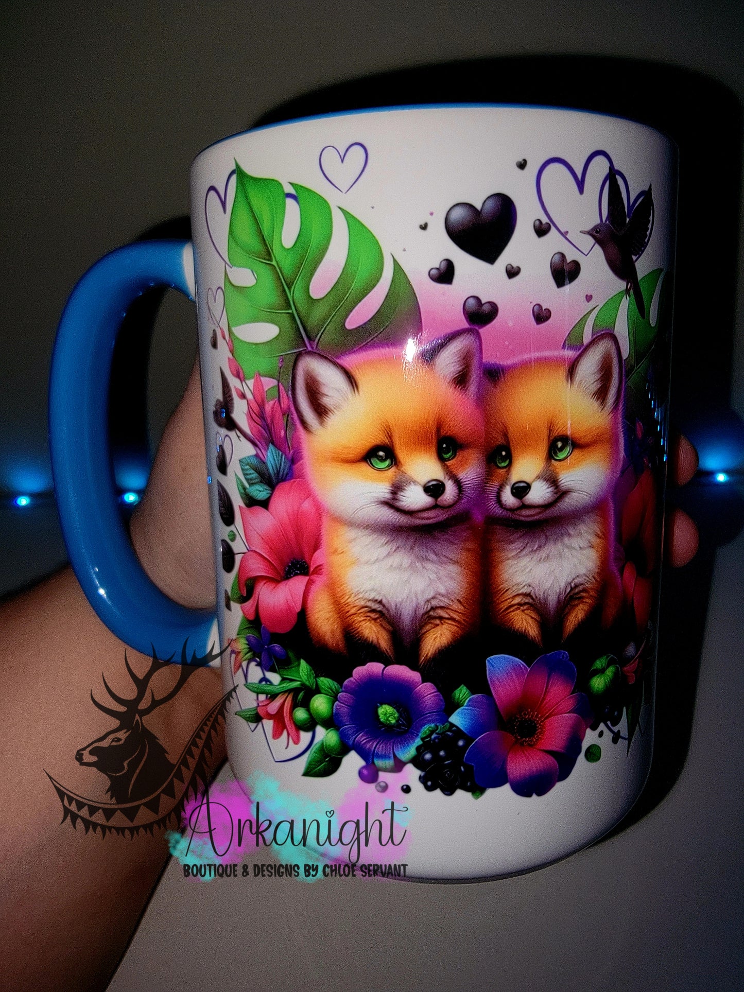 Tasse en céramique sur commande - Collection Saint-Valentin 2026 - Couple de Renards Roux