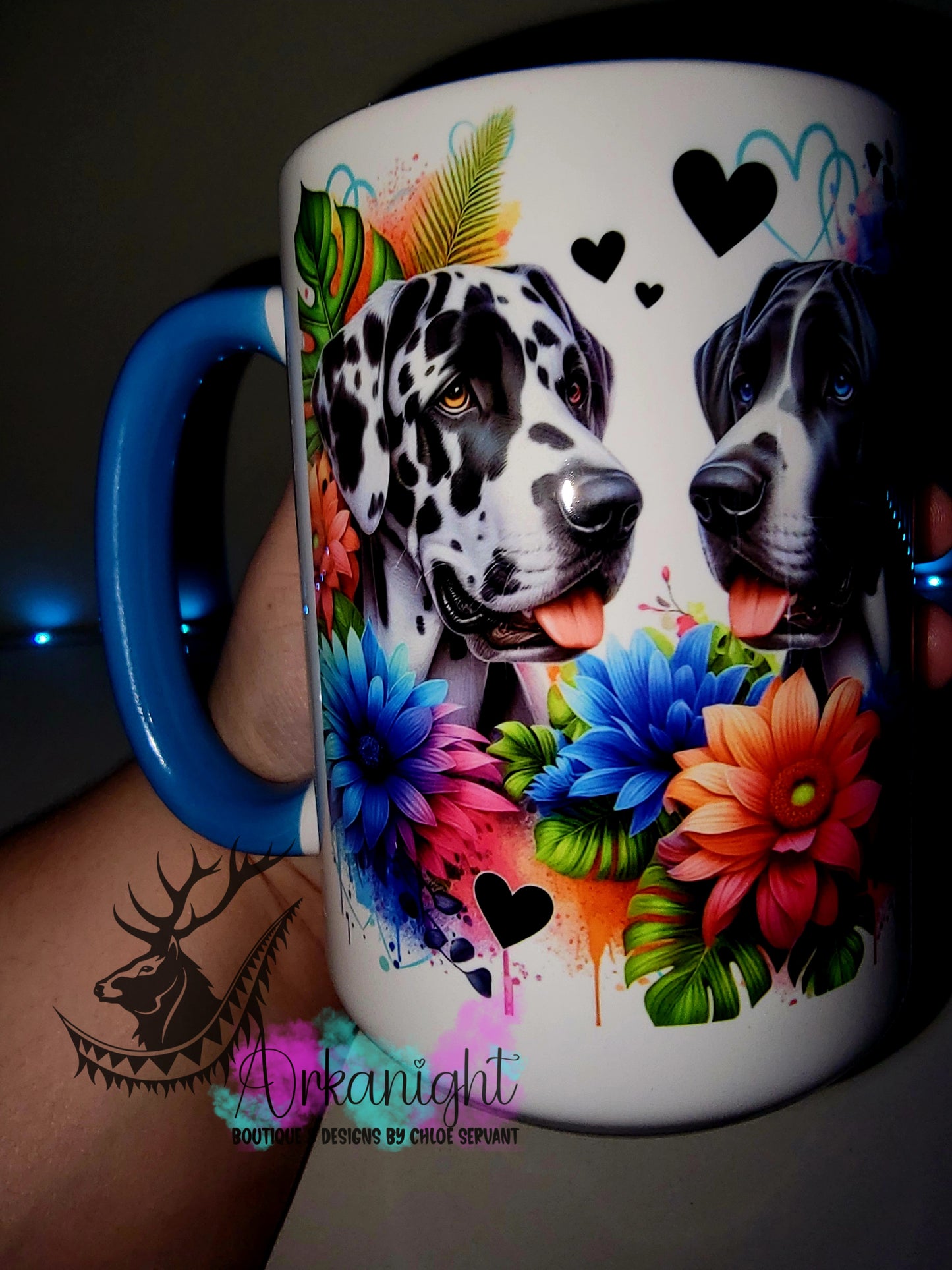 Tasse en céramique sur commande - Collection Saint-Valentin 2026 - Couple de Grand Danois
