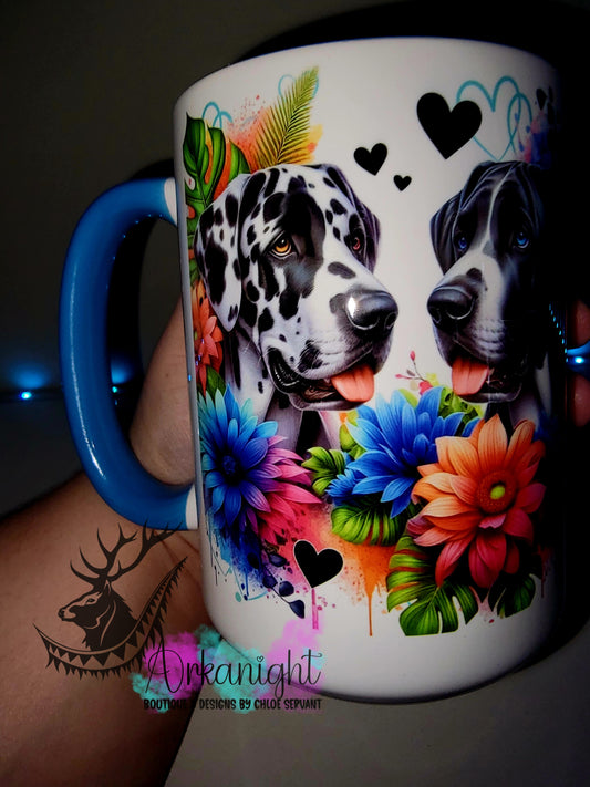Tasse en céramique sur commande - Collection Saint-Valentin 2026 - Couple de Grand Danois