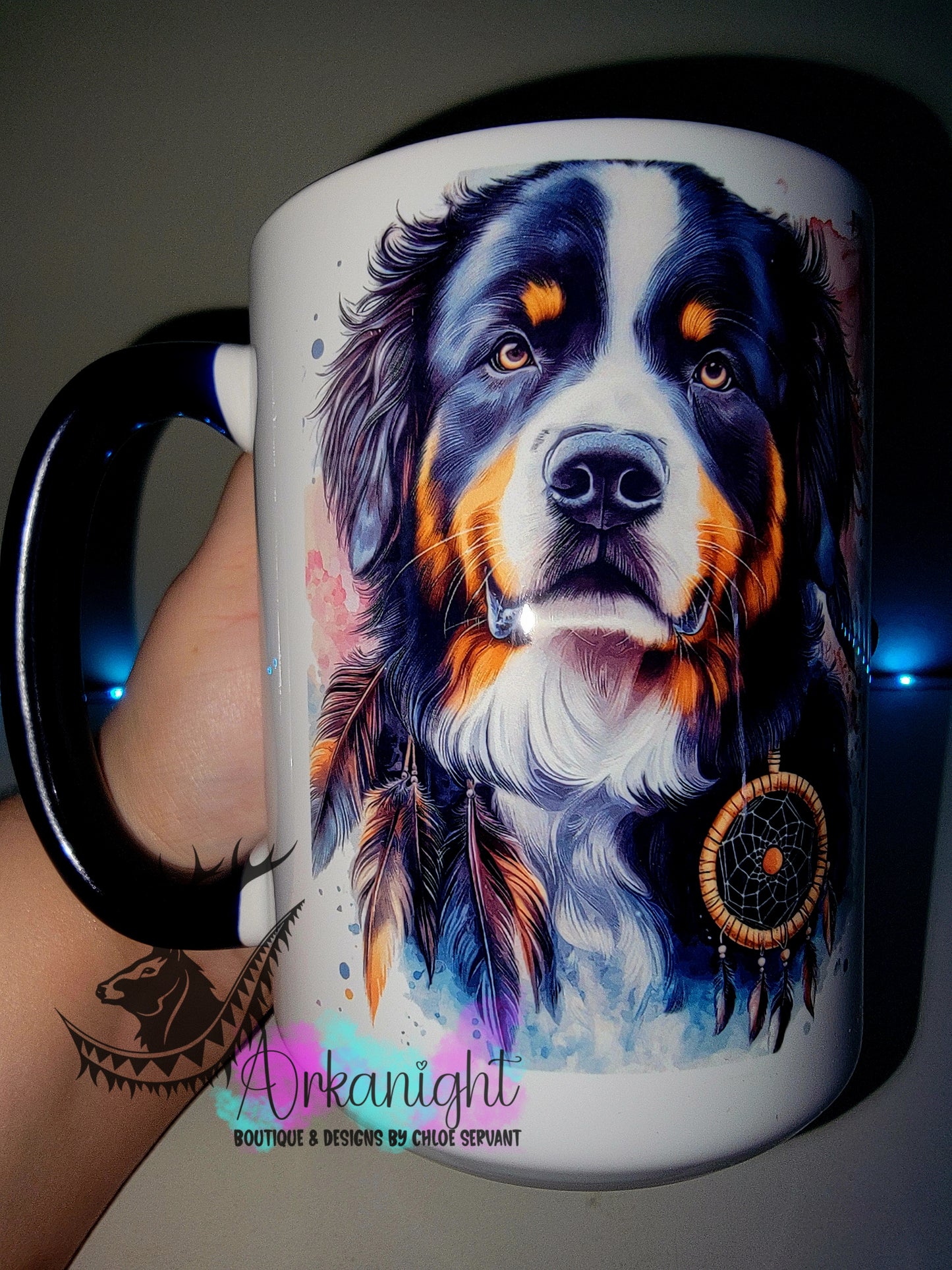 Tasse en céramique sur commande - Collection Watercolor Realism - Bouvier Bernois