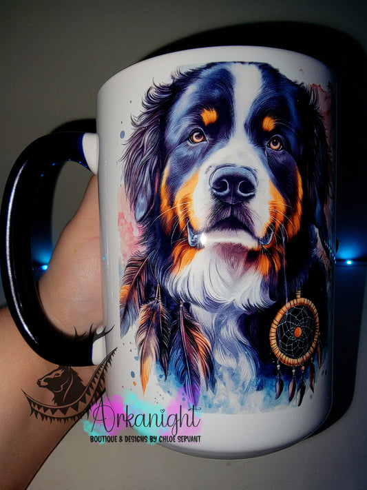 Tasse en céramique sur commande - Collection Watercolor Realism - Bouvier Bernois