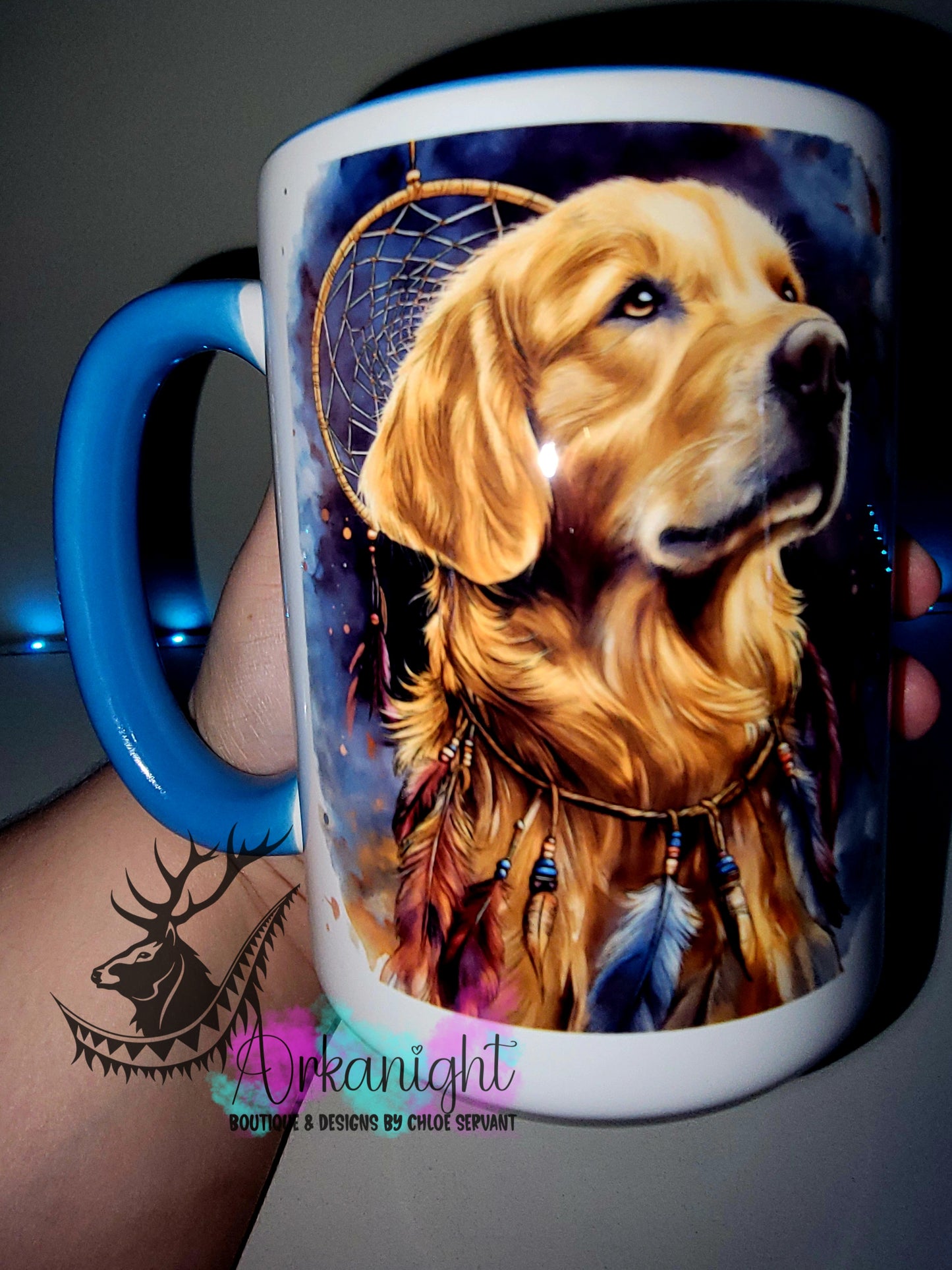 Tasse en céramique sur commande - Collection Watercolor Realism - Golden Retriever