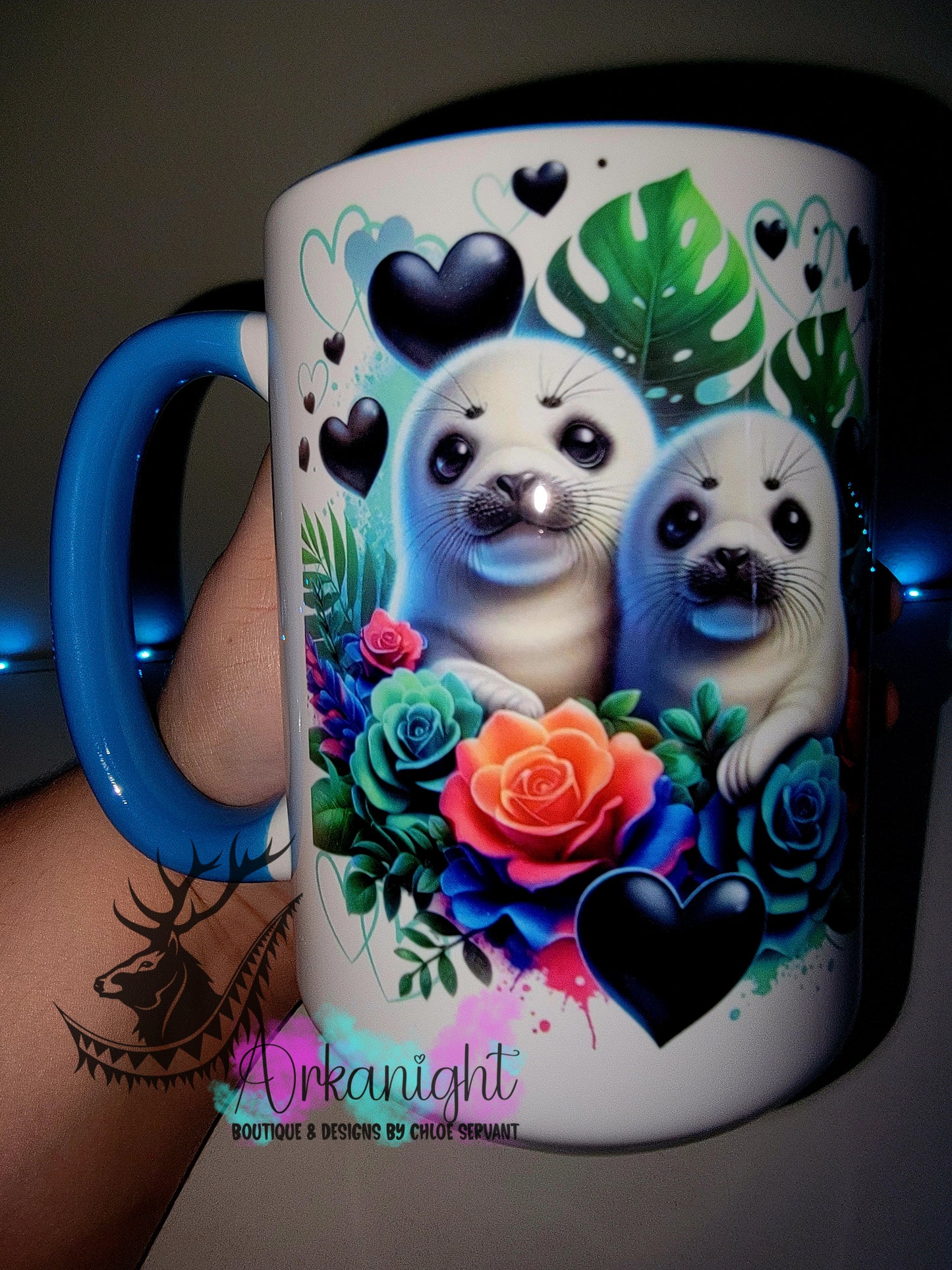 Tasse en céramique sur commande - Collection Saint-Valentin 2026 - Couple de Phoques