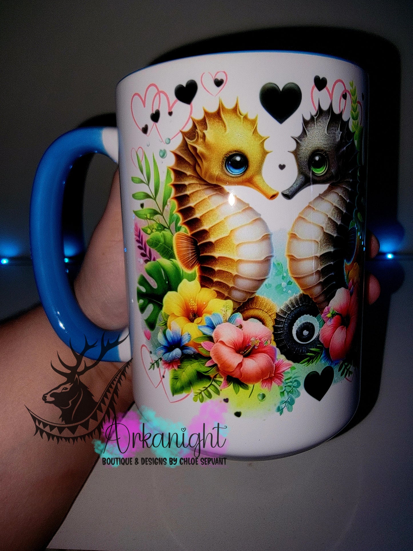 Tasse en céramique sur commande - Collection Saint-Valentin 2026 - Couple de Hippocampes
