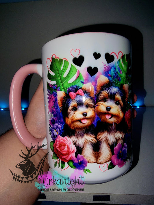 Tasse en céramique sur commande - Collection Saint-Valentin 2026 - Couple de Yorkshire