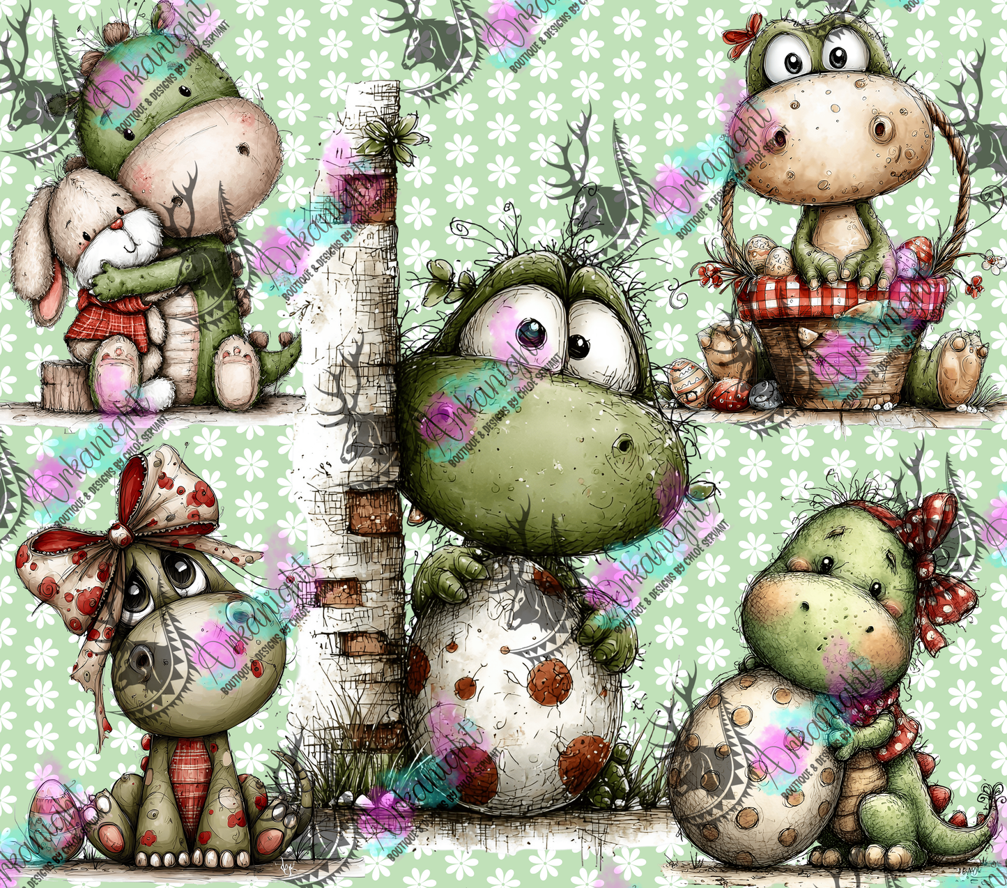 Numérique - Collection Pâques 2026 - Vintage - Cute Dino