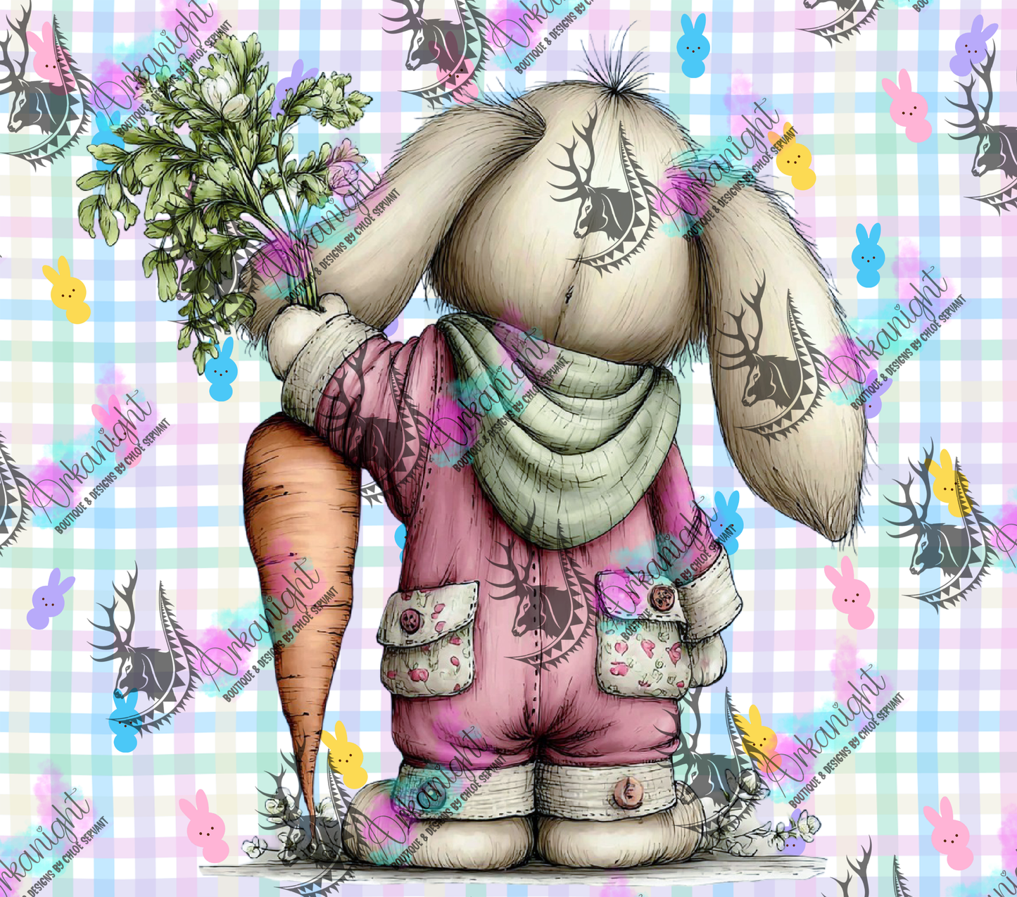 Numérique - Collection Pâques 2026 - Vintage - Cute Bunny from the back