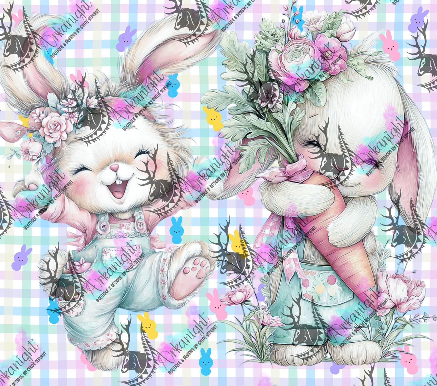 Numérique - Collection Pâques 2026 - Vintage - Cute Pastel Couple Bunnies