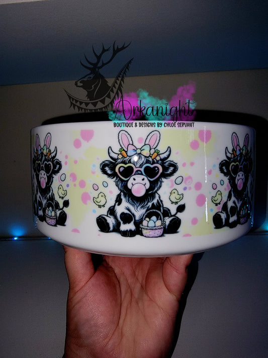 Gamelle en céramique sur commande - Collection Pâques 2026 - Colorfull Cow