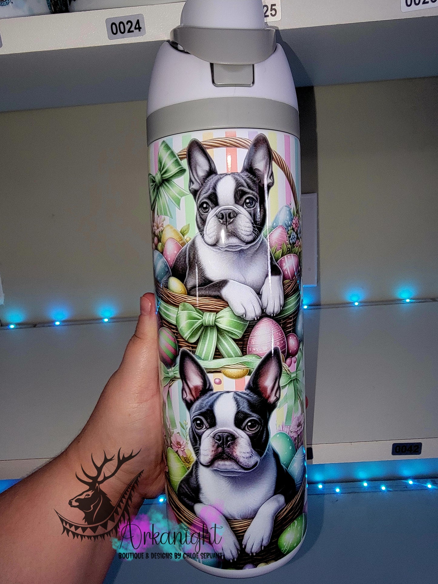 Owala DUPE 24 oz sur commande - Collection Pâques - Boston Terrier
