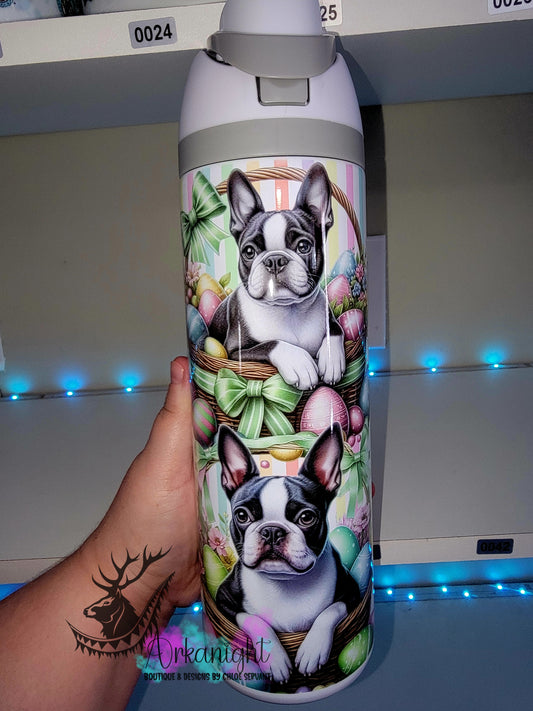Owala DUPE 24 oz sur commande - Collection Pâques - Boston Terrier