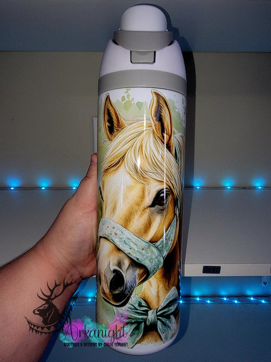 Owala DUPE 24 oz sur commande - Collection Watercolor Realism - Palomino Horse