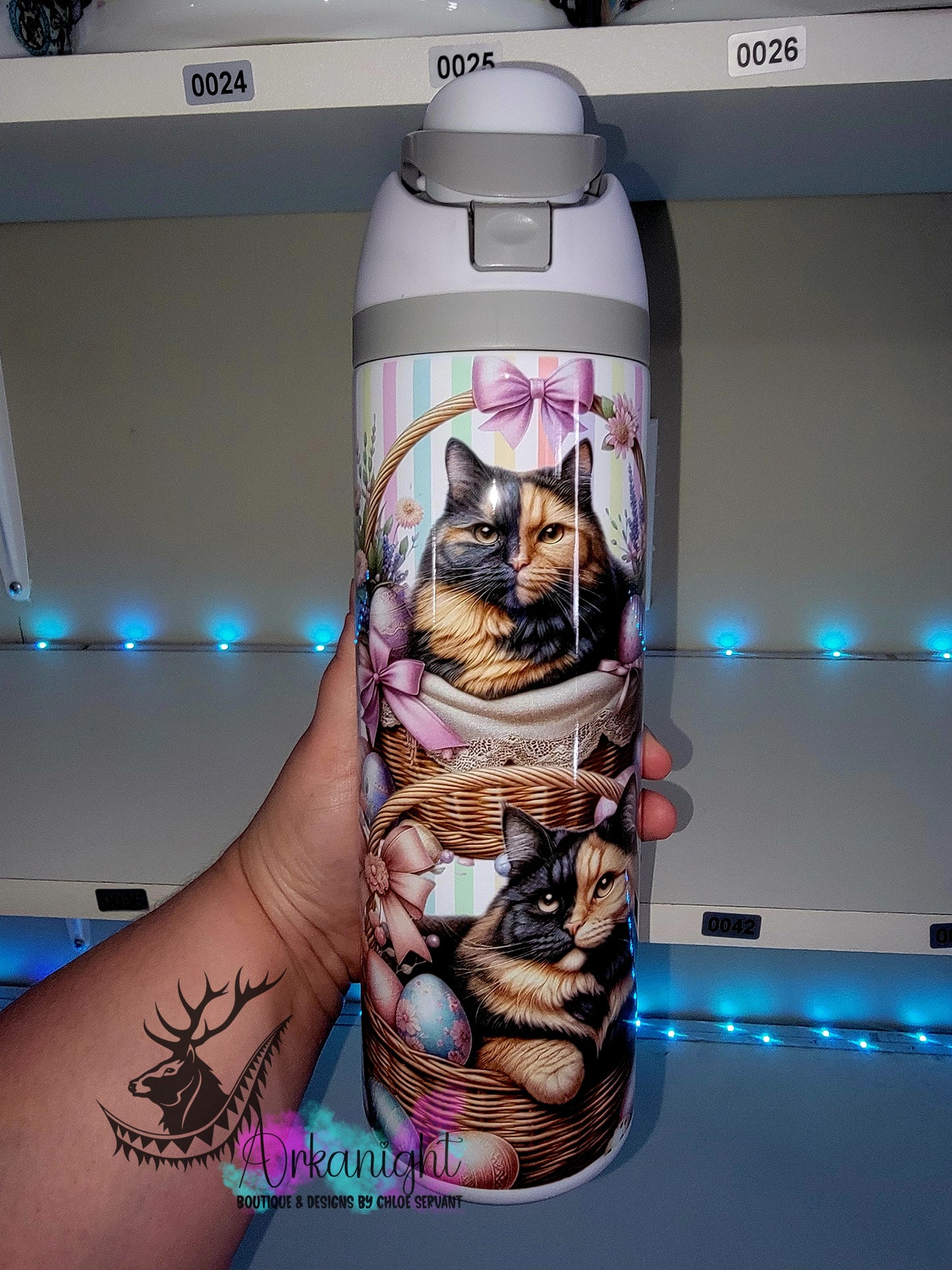 Owala DUPE 24 oz sur commande - Collection Pâques - Chatte Écaille de Tortue