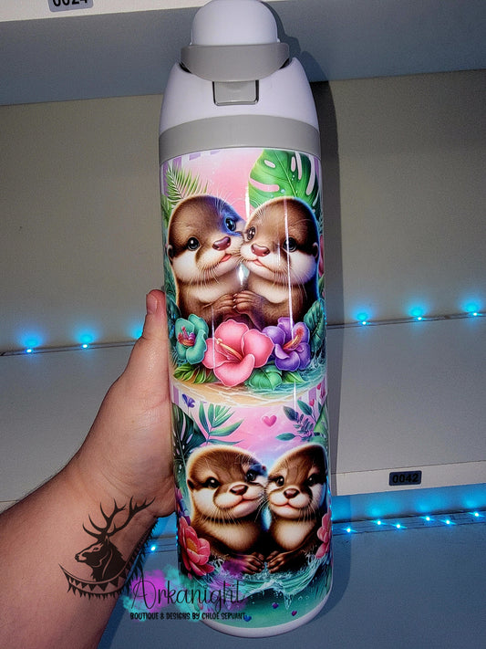 Owala DUPE 24 oz sur commande - Collection Monstera & Animals - Loutre