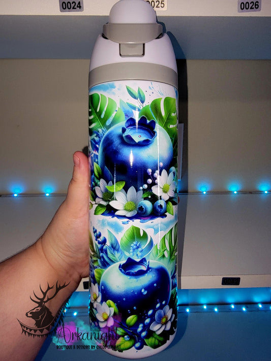 Owala DUPE 24 oz sur commande - Collection Fruit - Bleuet