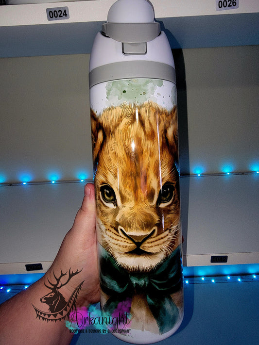 Owala DUPE 24 oz sur commande - Watercolor Realism - Bébé Lion