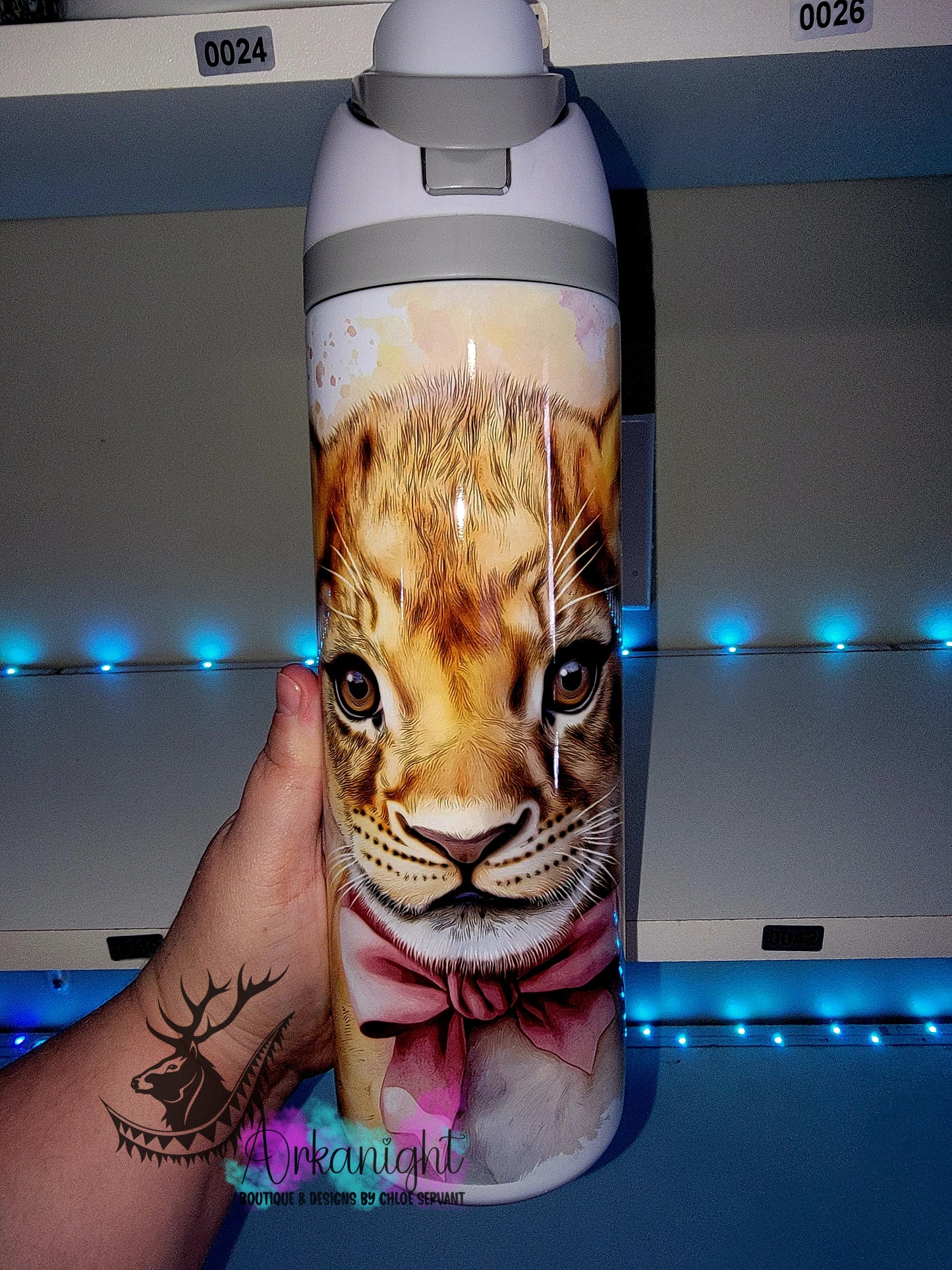 Owala DUPE 24 oz sur commande - Watercolor Realism - Bébé Lionne
