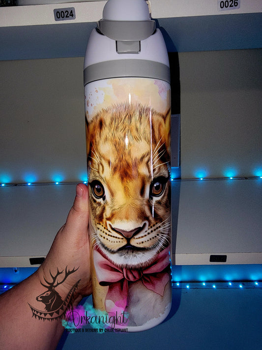 Owala DUPE 24 oz sur commande - Watercolor Realism - Bébé Lionne