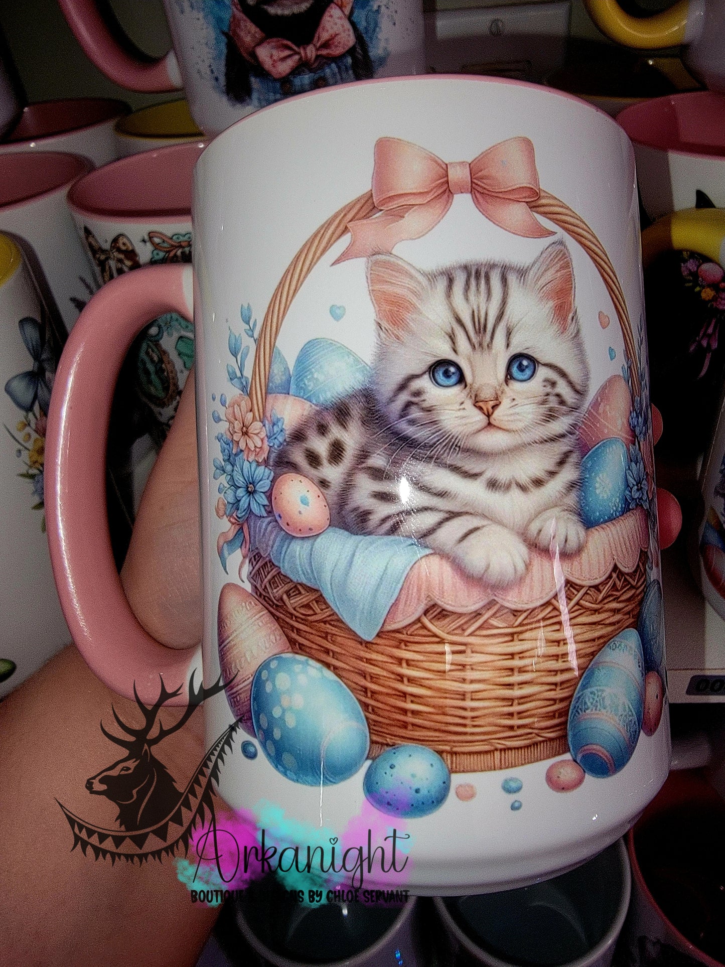 Tasse en céramique sur commande - Collection Pâques 2026 - Chaton Bengal Snow