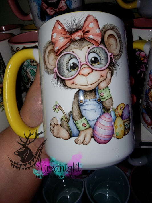Tasse en céramique sur commande - Collection Pâques 2026  - Vintage - Singe
