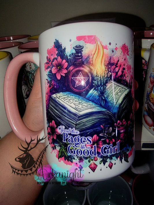 Tasse en céramique sur commande - Collection Lecture - Dark Romance - Spread those pages like a good girl