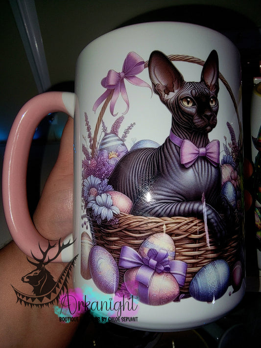 Tasse en céramique sur commande - Collection Pâques 2026 - Sphynx Noir