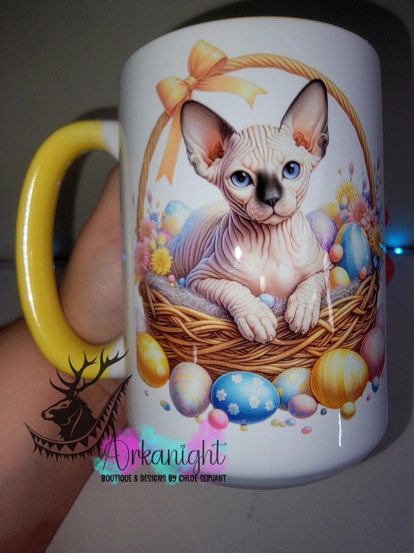 Tasse en céramique sur commande - Collection Pâques 2026 - Chaton Sphynx