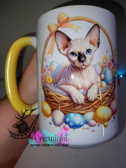 Tasse en céramique sur commande - Collection Pâques 2026 - Chaton Sphynx