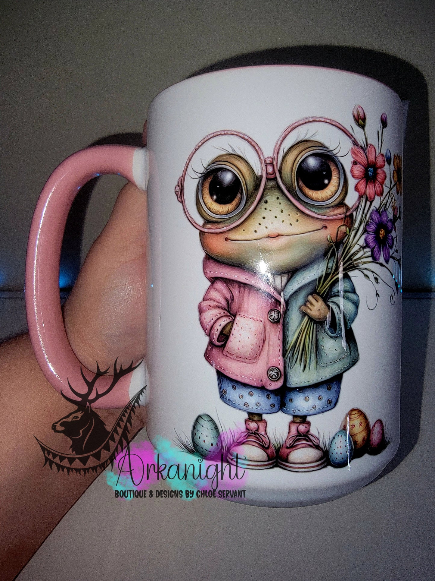 Tasse en céramique sur commande - Collection Pâques 2026 - Vintage - Grenouille