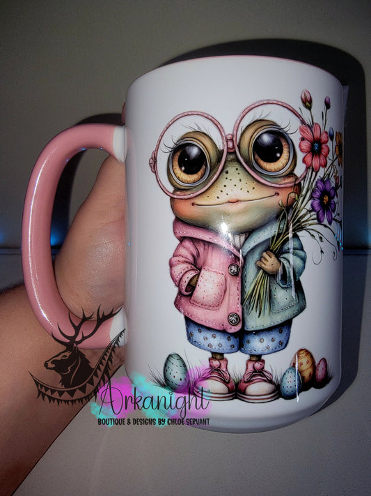 Tasse en céramique sur commande - Collection Pâques 2026 - Vintage - Grenouille