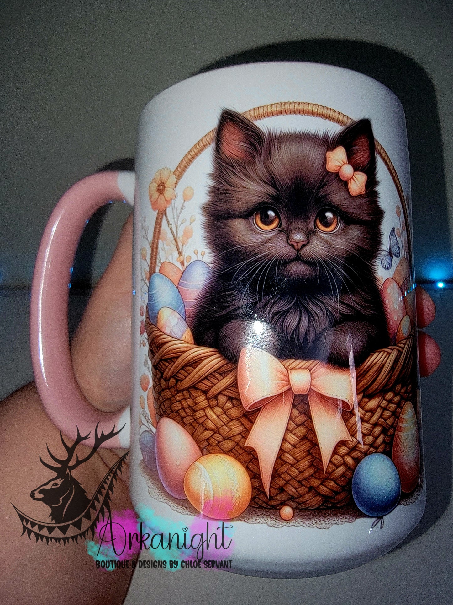 Tasse en céramique sur commande - Collection Pâques 2026 - Chaton Noir