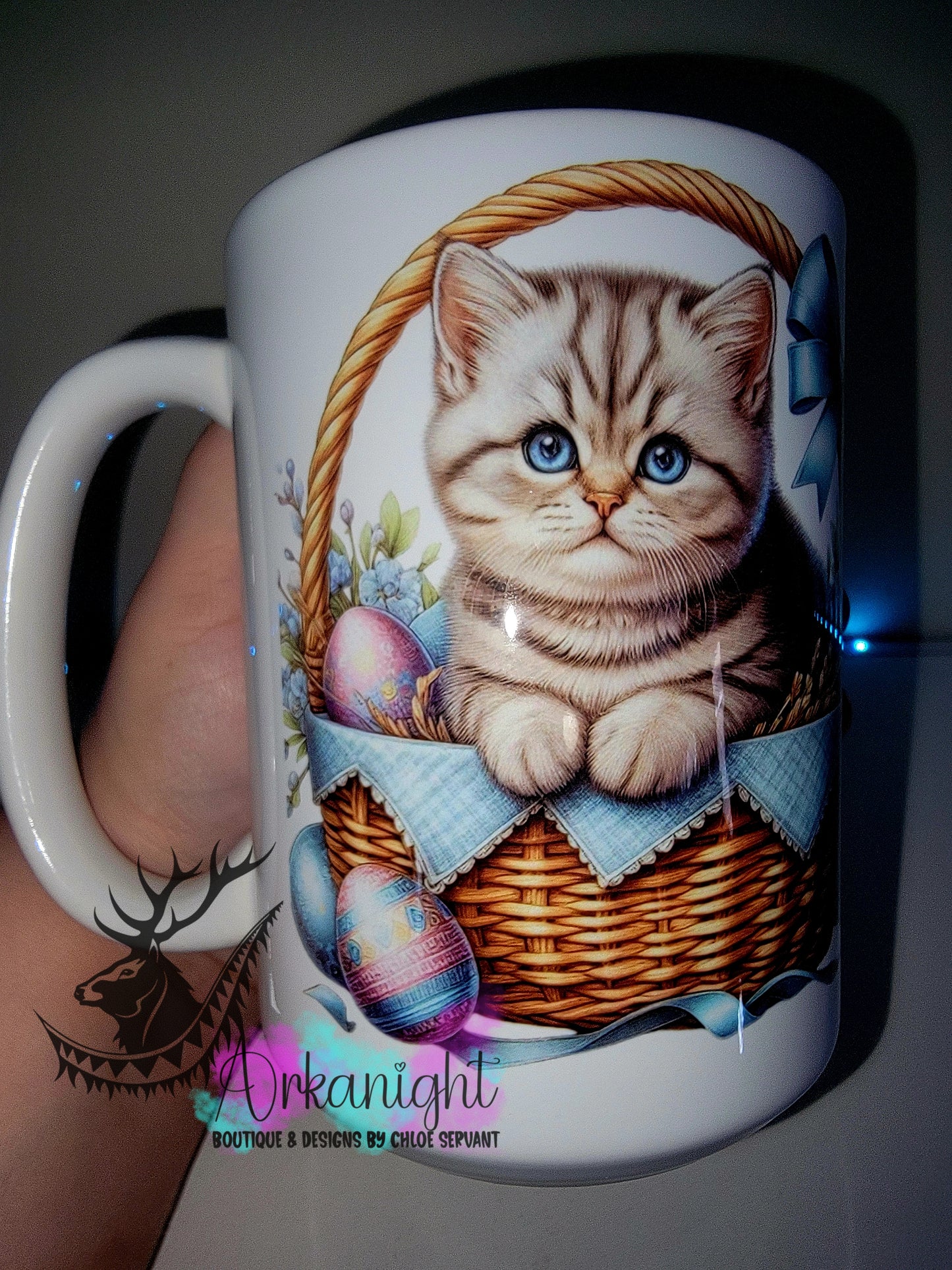 Tasse en céramique sur commande - Collection Pâques 2026 - Chaton Tigré Brun