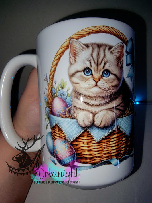 Tasse en céramique sur commande - Collection Pâques 2026 - Chaton Tigré Brun