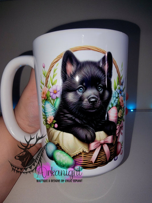 Tasse en céramique sur commande - Collection Pâques 2026 - Louveteau Noir