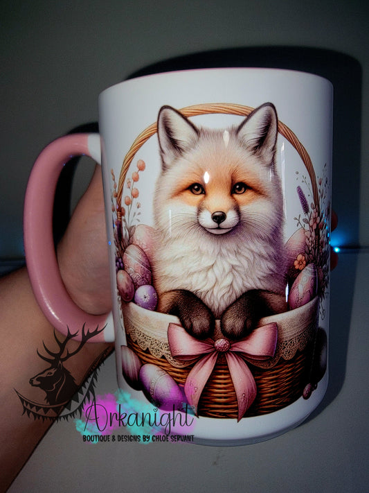 Tasse en céramique sur commande - Collection Pâques 2026 - Renard Blanc