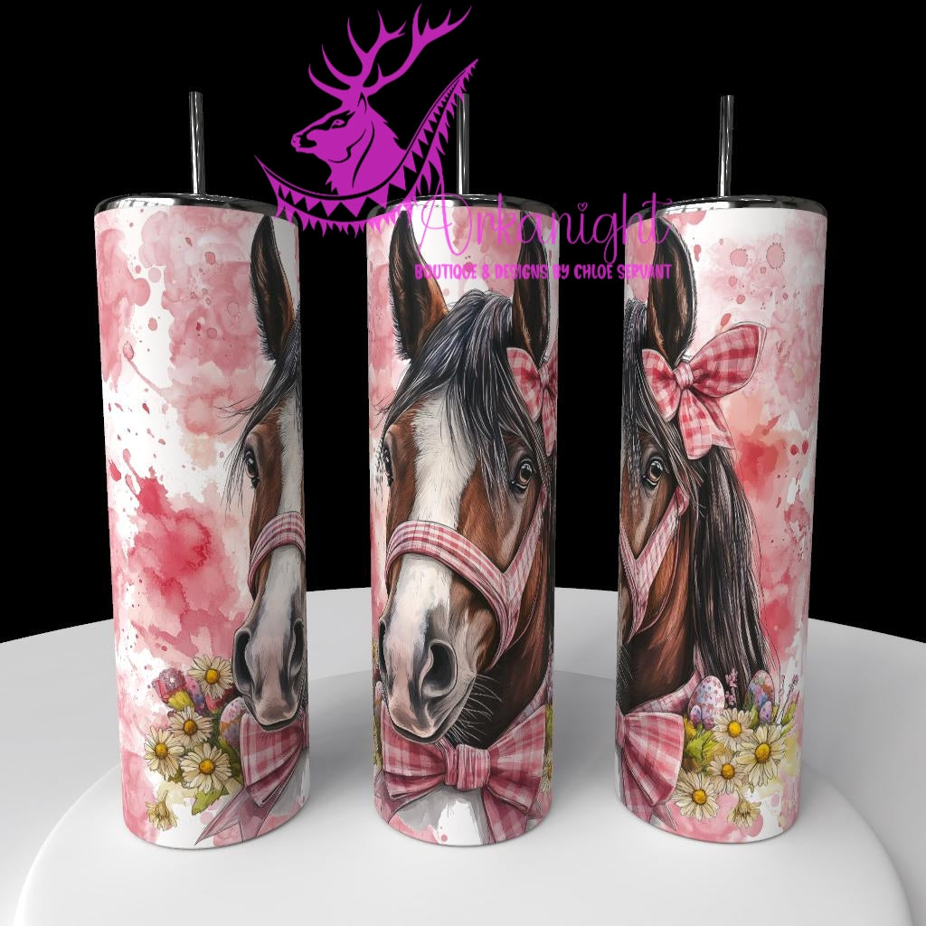 Gourde sur commande - Watercolor Realism - Cheval Clydesdale