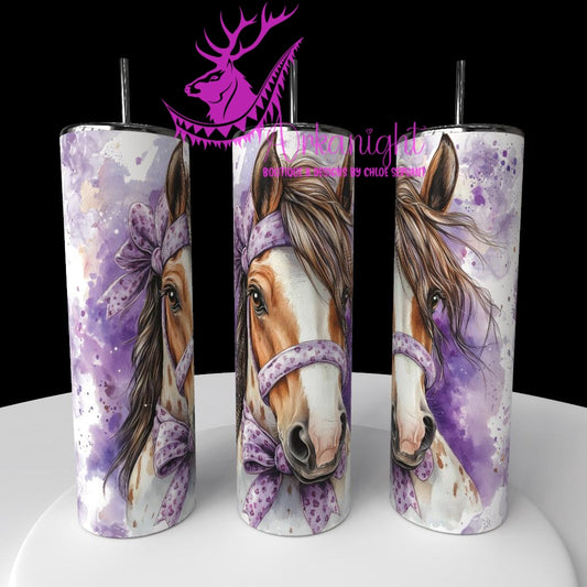 Gourde sur commande - Watercolor Realism - Appaloosa - Teinte de Mauve