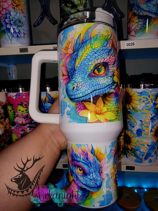 Gourde 40 oz sur commande - Collection Realism Été 2026 - Dragon Multicolors