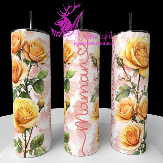 Gourde sur commande - Collection Fête des mères Fleurie 2026 - Rose Jaune - Maman