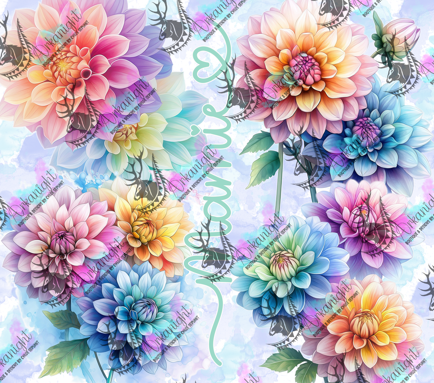 Numérique - Collection Fête des mères Fleurie 2026 - Dahlia  - Maman - Mamie - Sans Texte (3 designs inclus)