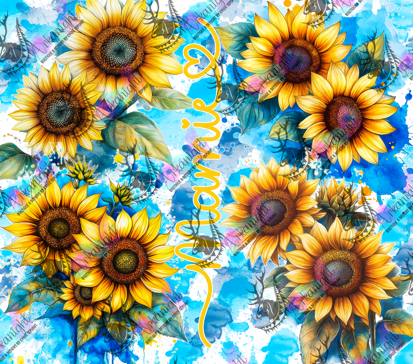 Numérique - Collection Fête des mères Fleurie 2026 - Sunflower - Maman - Mamie - Sans Texte (3 designs inclus)