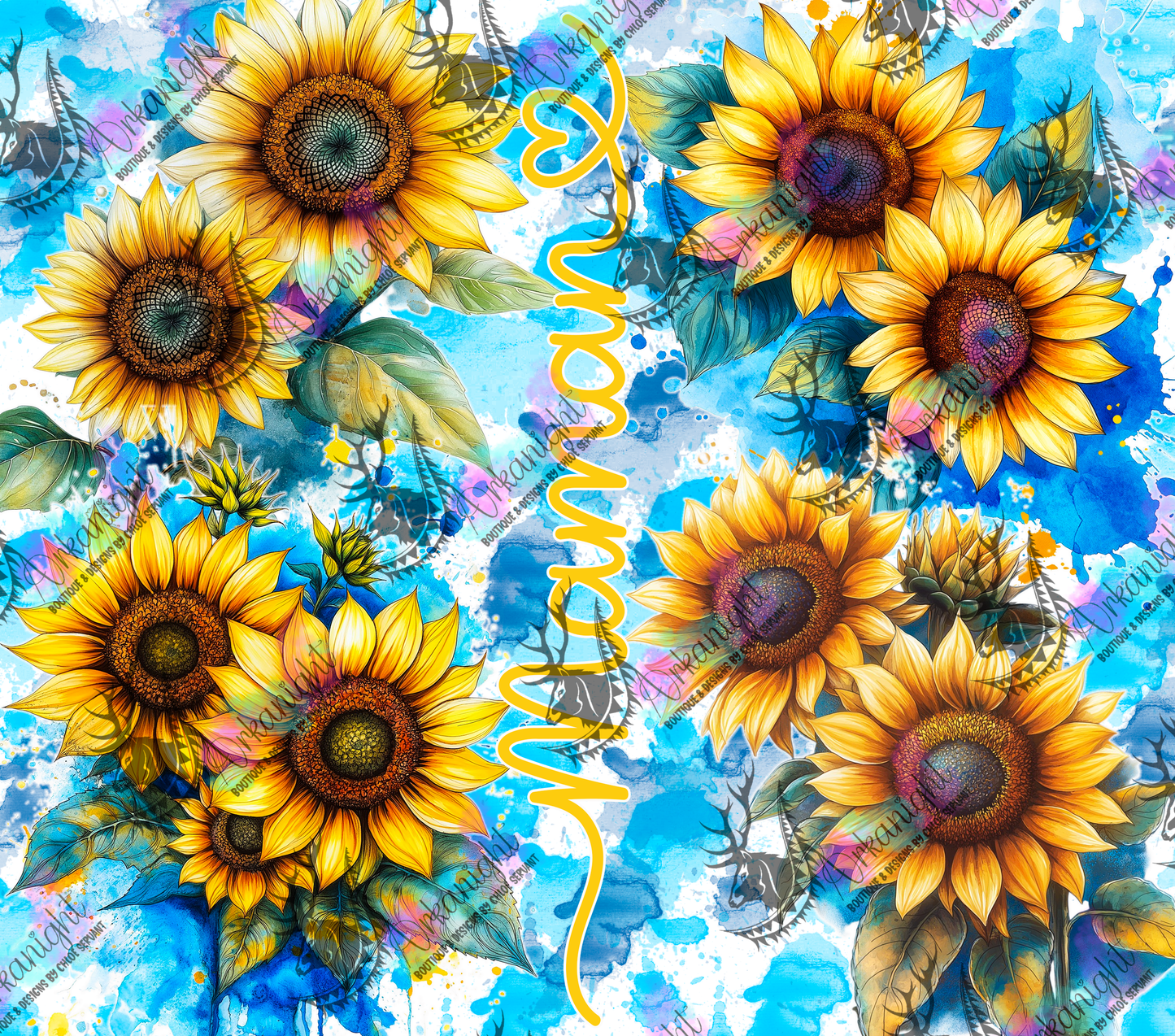 Numérique - Collection Fête des mères Fleurie 2026 - Sunflower - Maman - Mamie - Sans Texte (3 designs inclus)
