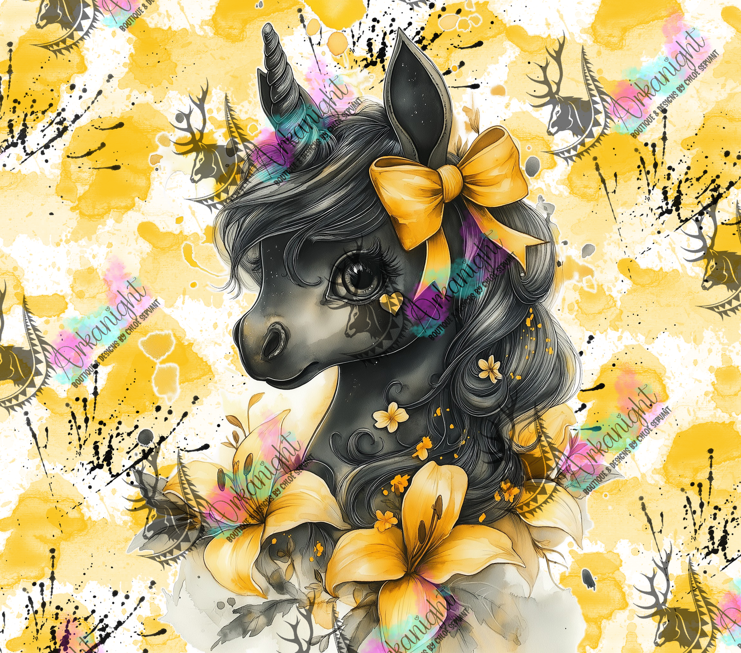 Numérique - Collection Fantaisie 2026 - Pouliche/Licorne - Noir et Jaune