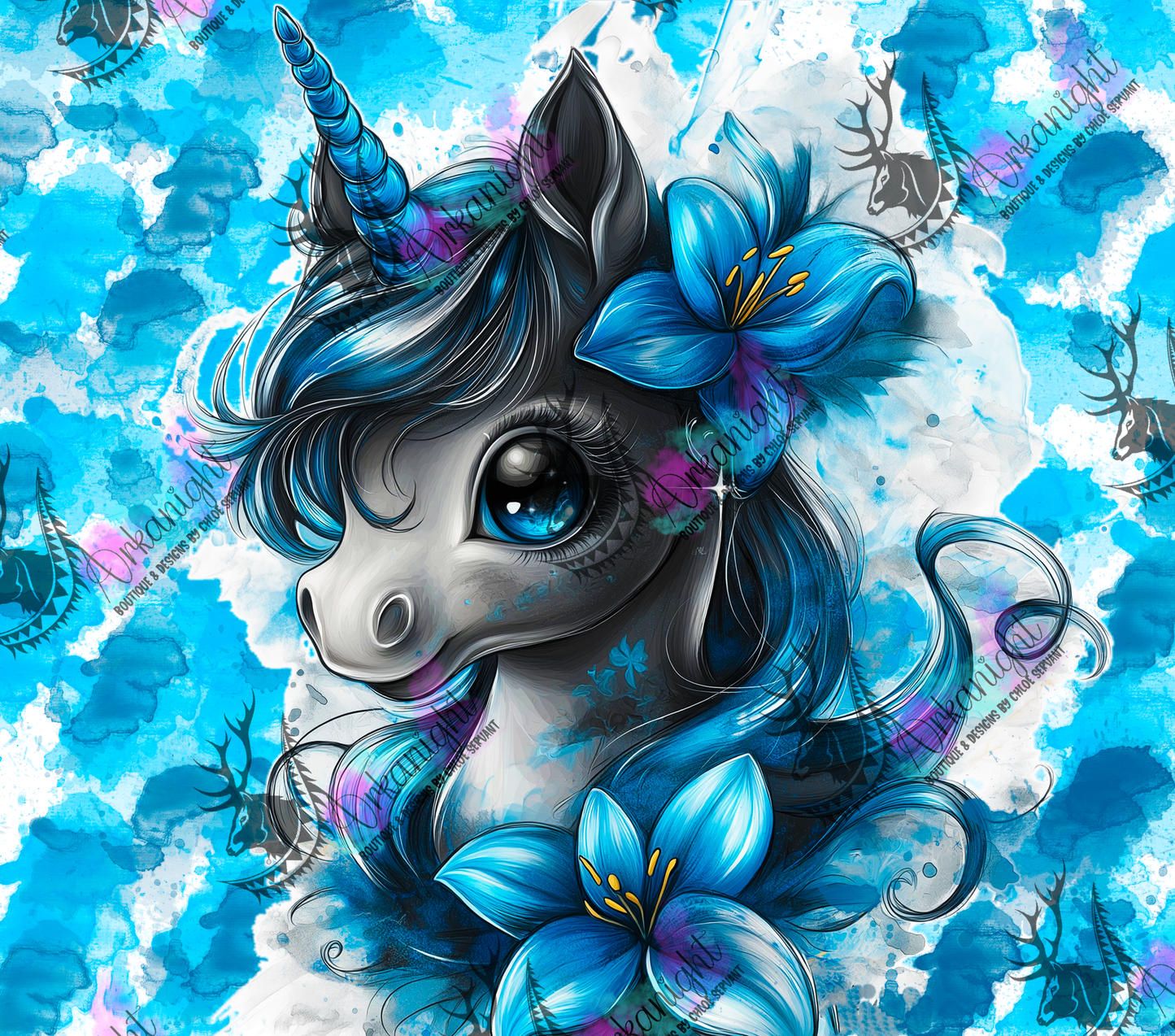 Numérique - Collection Fantaisie 2026 - Pouliche/Licorne - Grise & Turquoise