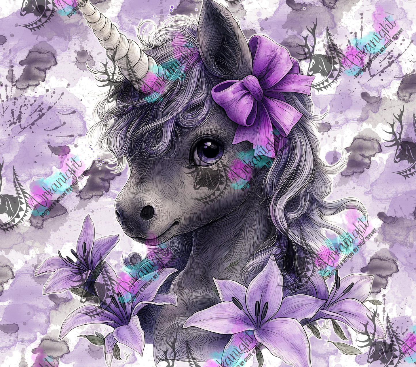 Numérique - Collection Fantaisie 2026 - Pouliche/Licorne - Grise & Mauve
