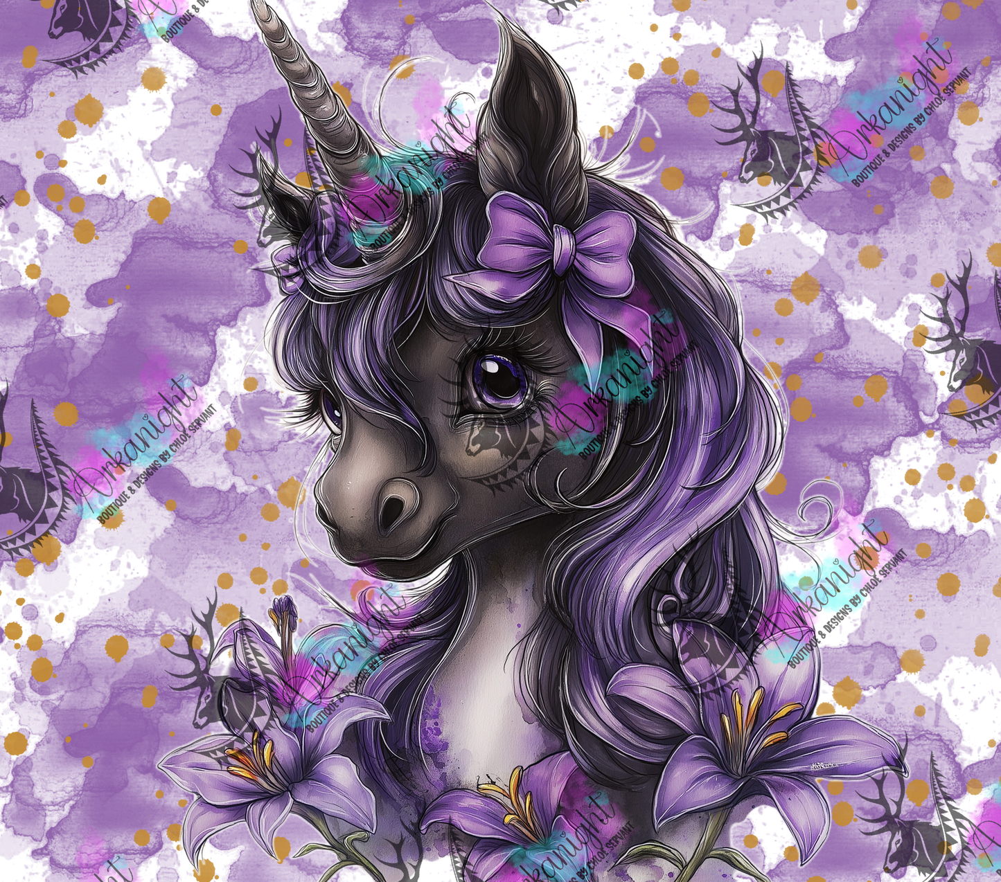 Numérique - Collection Fantaisie 2026 - Pouliche/Licorne - Noir & Mauve