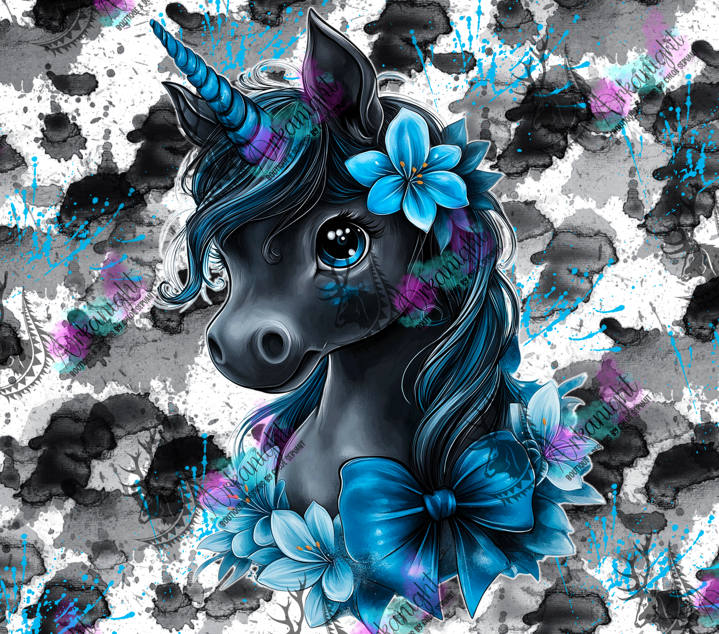 Numérique - Collection Fantaisie 2026 - Pouliche/Licorne - Noir & Turquoise