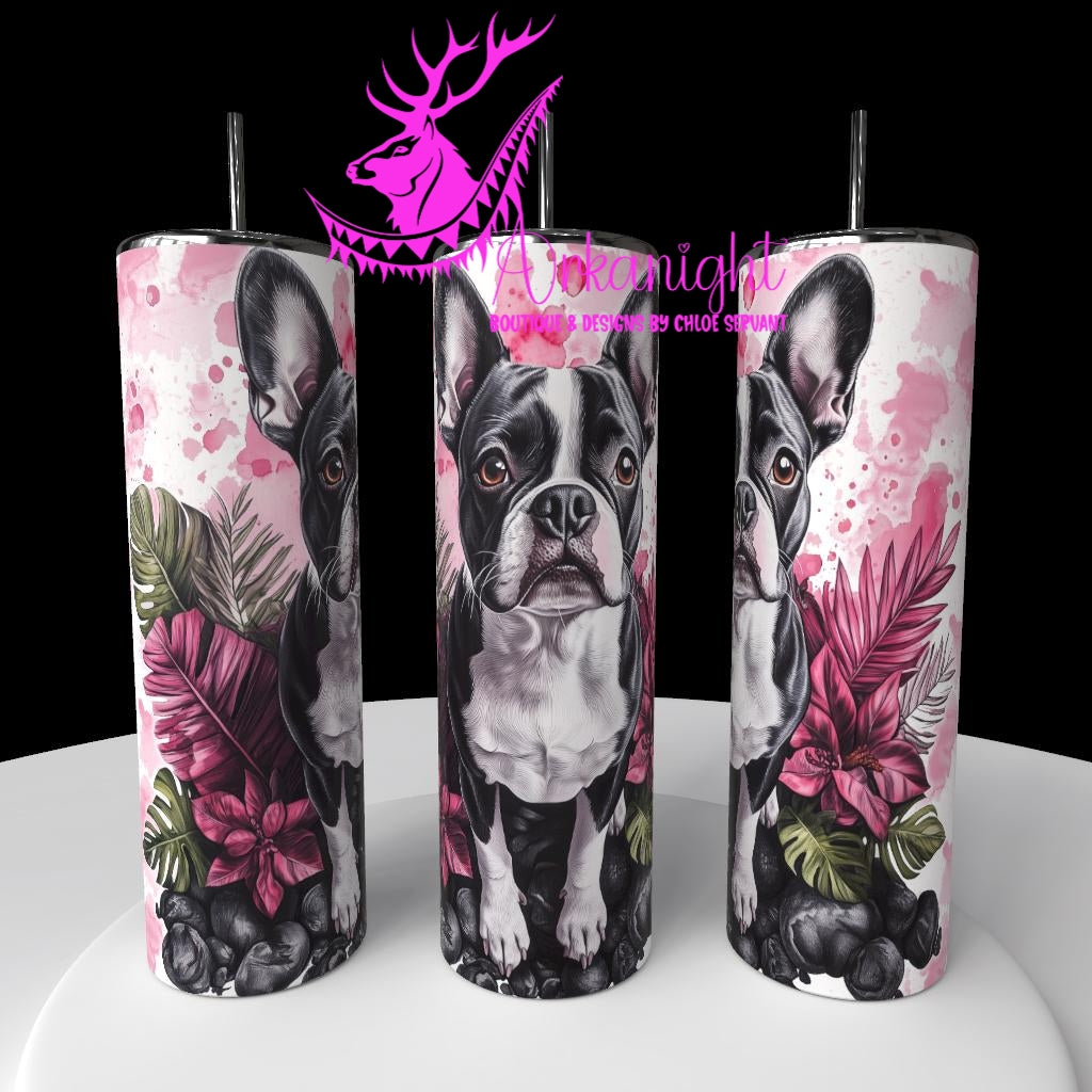 Gourde sur commande - Collection Watercolor Realism - Chiens - Boston Terrier